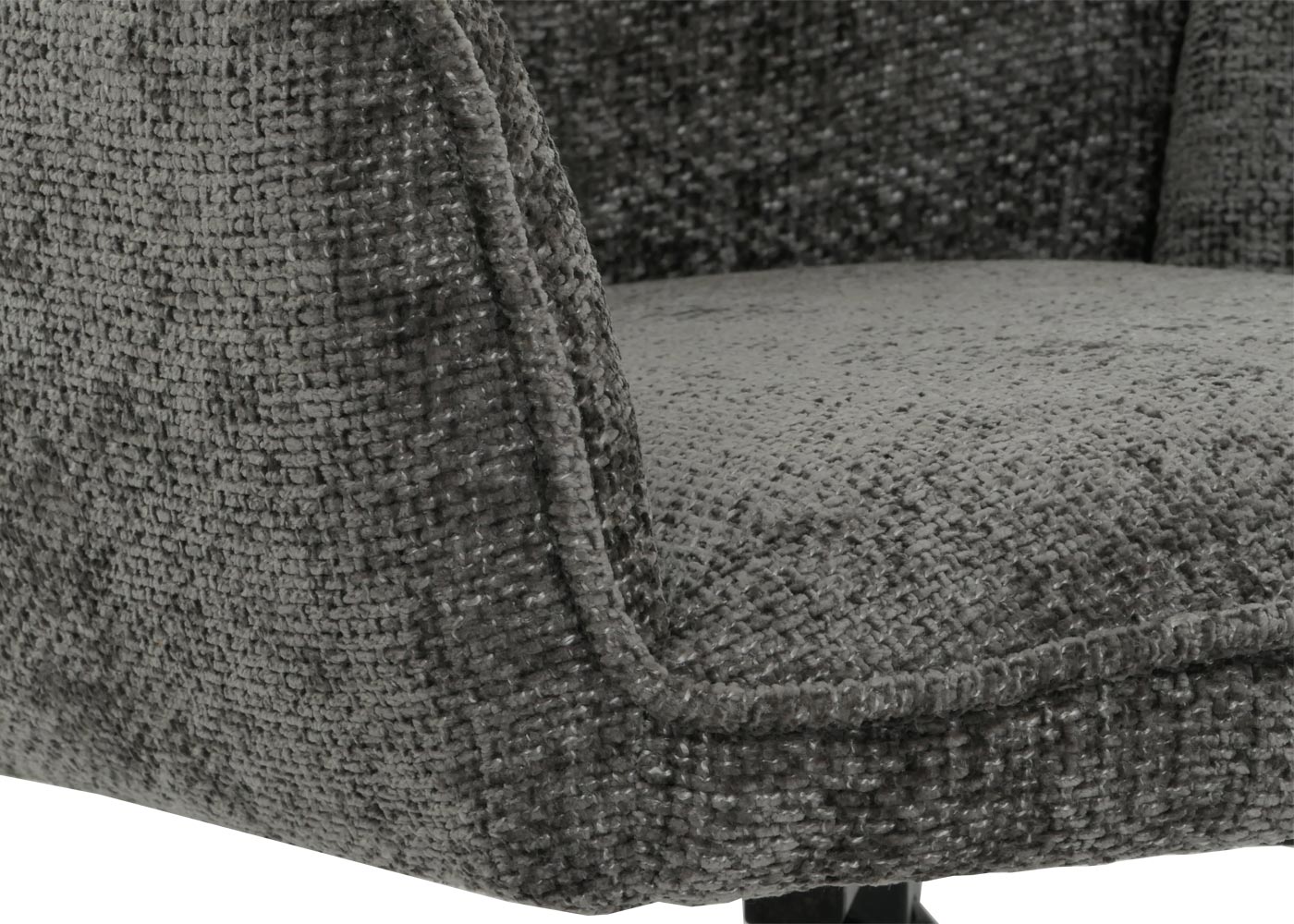 Cosmo Casa - Eetkamerstoel - Keukenstoel met Armleuning - Draaibaar - Automatische Positie - Chenille Textiel - Donkergrijs