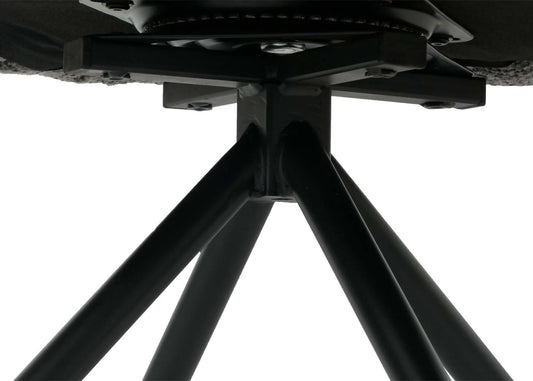 Cosmo Casa - Eetkamerstoel - Keukenstoel met Armleuning - Draaibaar - Automatische Positie - Chenille Textiel - Donkergrijs