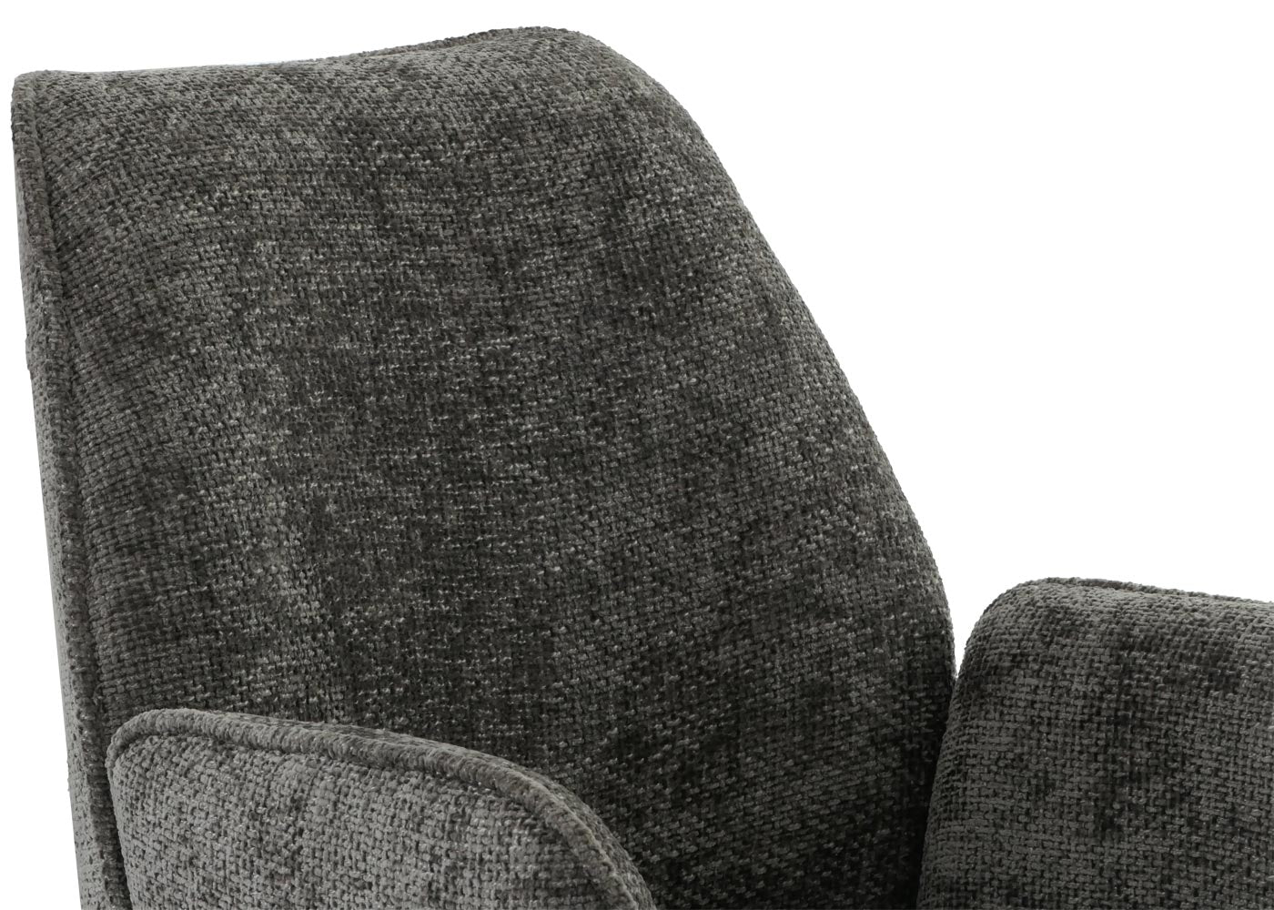 Cosmo Casa - Eetkamerstoel - Keukenstoel met Armleuning - Draaibaar - Automatische Positie - Chenille Textiel - Donkergrijs