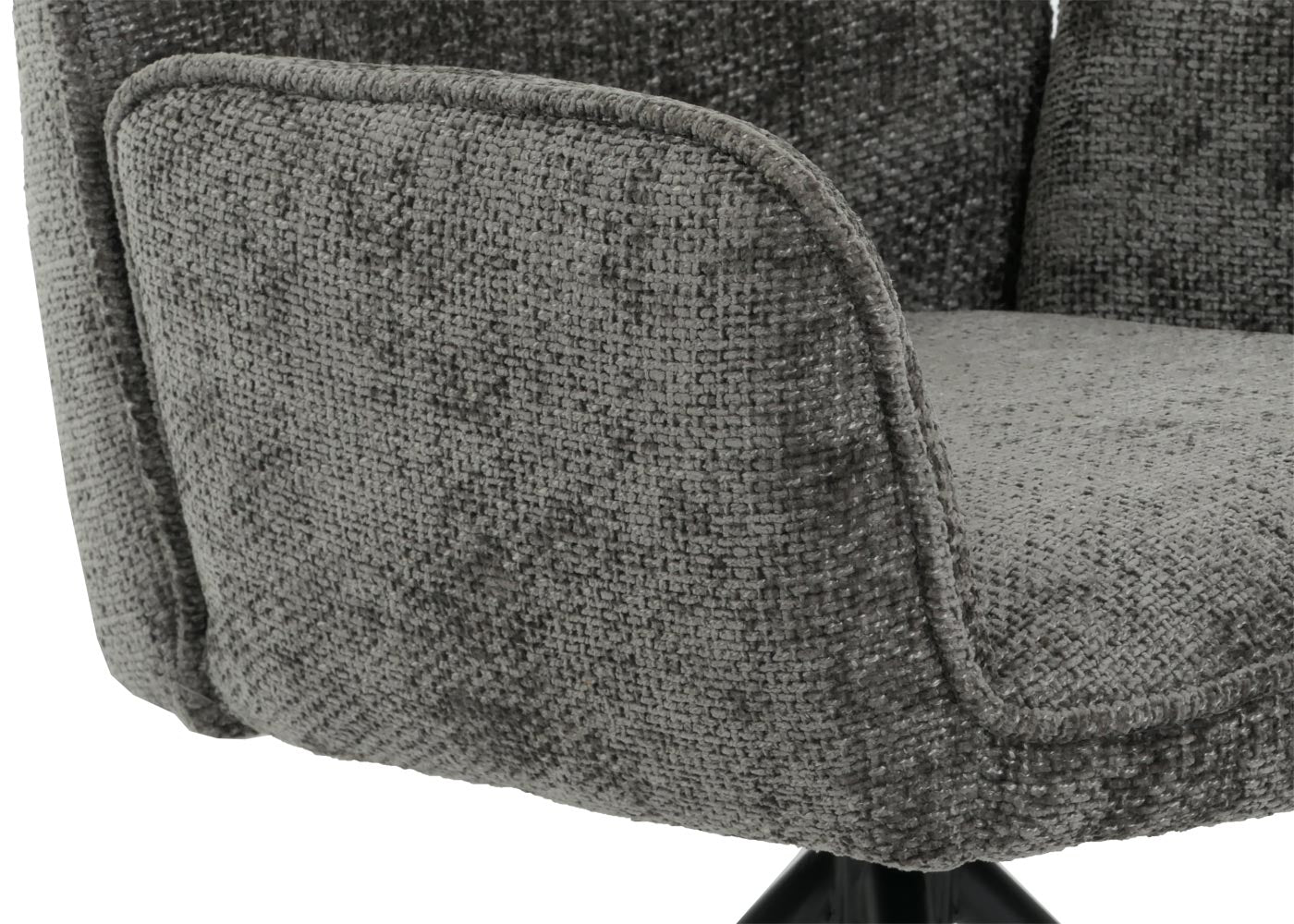 Cosmo Casa - Eetkamerstoel - Keukenstoel met Armleuning - Draaibaar - Automatische Positie - Chenille Textiel - Donkergrijs