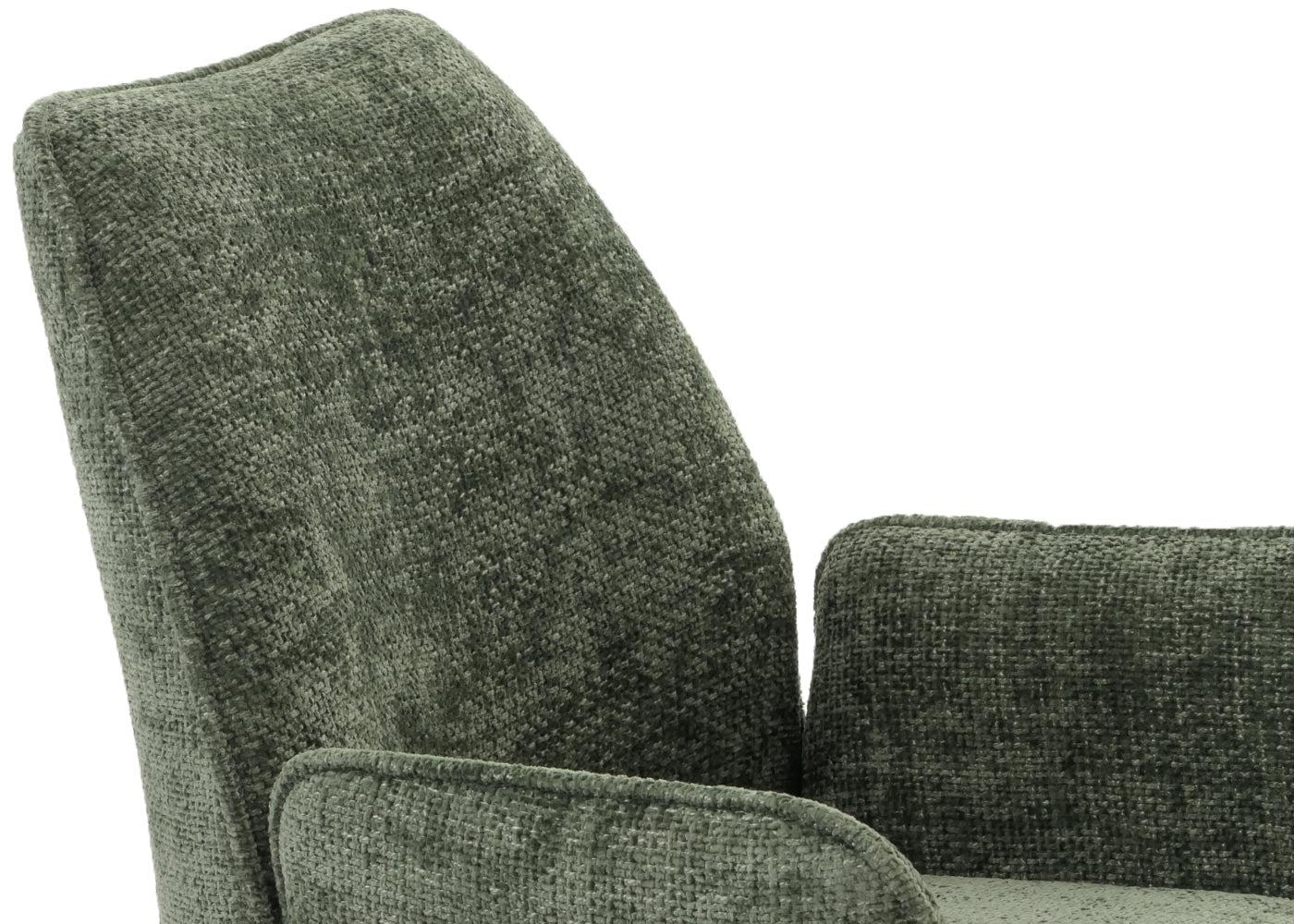 Cosmo Casa - Eetkamerstoel - Keukenstoel met Armleuning - Draaibaar - Automatische Positie - Chenille Textiel - Groen