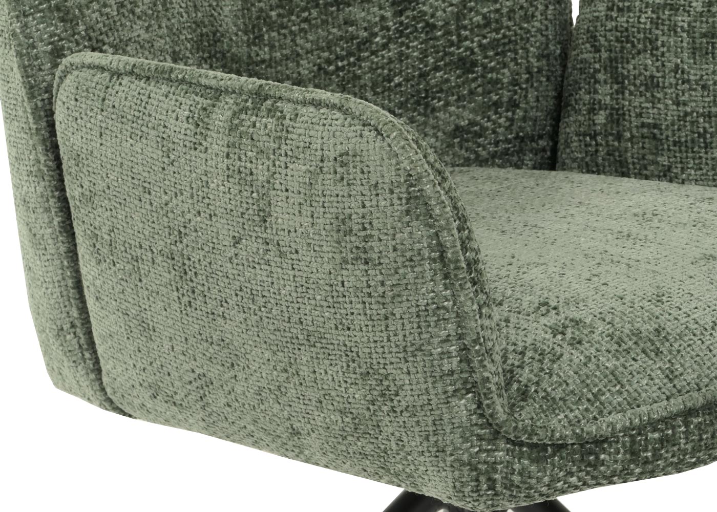 Cosmo Casa - Eetkamerstoel - Keukenstoel met Armleuning - Draaibaar - Automatische Positie - Chenille Textiel - Groen