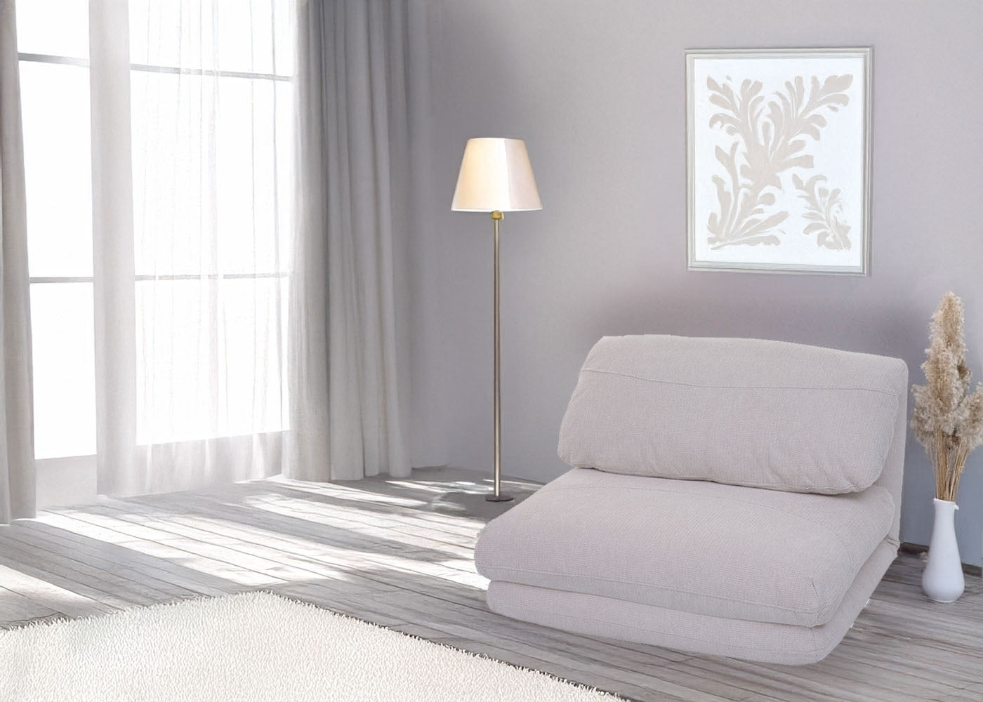 Cosmo Casa - Slaapstoel - Opklapbare Sofa Stoel - Textiel - Donkergrijs