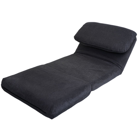 Cosmo Casa - Slaapstoel - Opklapbare Sofa Stoel - Textiel - Donkergrijs