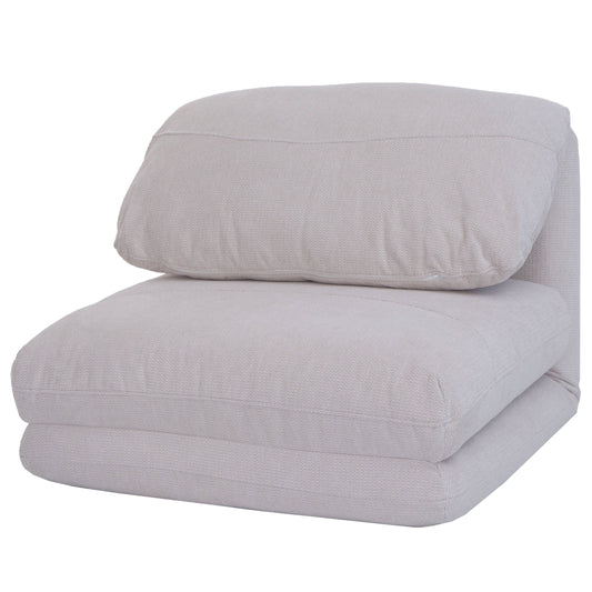 Cosmo Casa - Slaapstoel - Opklapbare Sofa Stoel - Textiel - Beige
