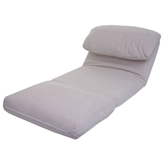 Cosmo Casa - Slaapstoel - Opklapbare Sofa Stoel - Textiel - Beige