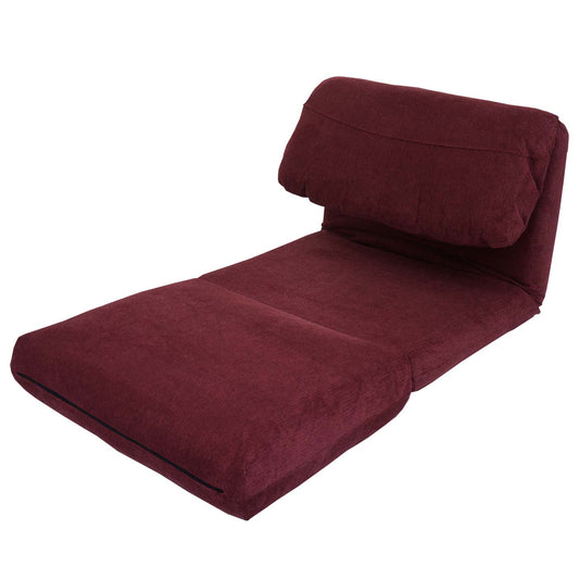 Cosmo Casa - Slaapstoel - Opklapbare Sofa Stoel - Textiel - Bordeaux