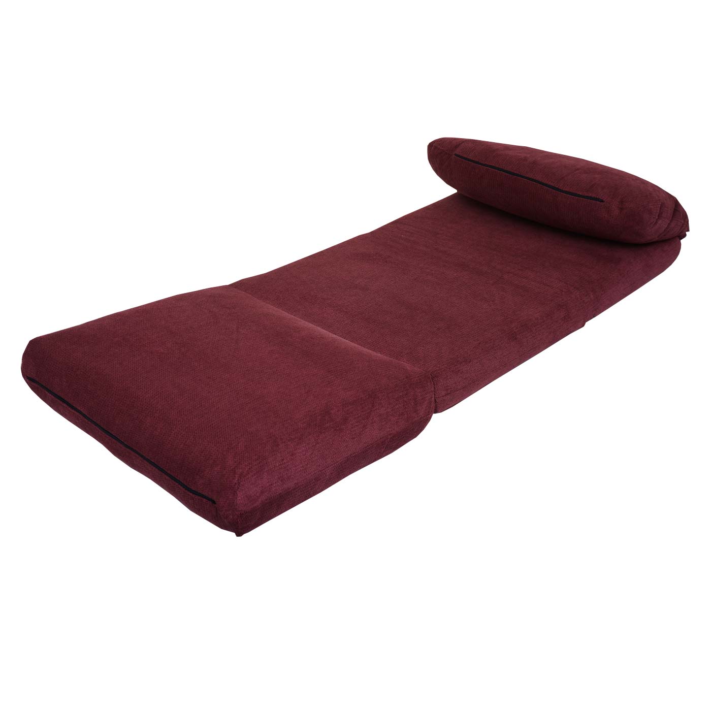 Cosmo Casa - Slaapstoel - Opklapbare Sofa Stoel - Textiel - Bordeaux