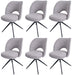 Cosmo Casa - Set van 6 Eetkamerstoelen - Gestoffeerde Keukenstoelen - Draaibaar met Auto-Return - Textiel - Lichtgrijs