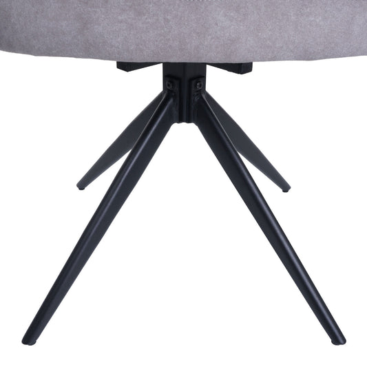 Cosmo Casa - Set van 2 Eetkamerstoelen - Gestoffeerde Keukenstoelen - Draaibaar met Auto-Return - Textiel - Lichtgrijs