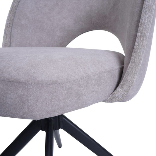 Cosmo Casa - Set van 2 Eetkamerstoelen - Gestoffeerde Keukenstoelen - Draaibaar met Auto-Return - Textiel - Lichtgrijs