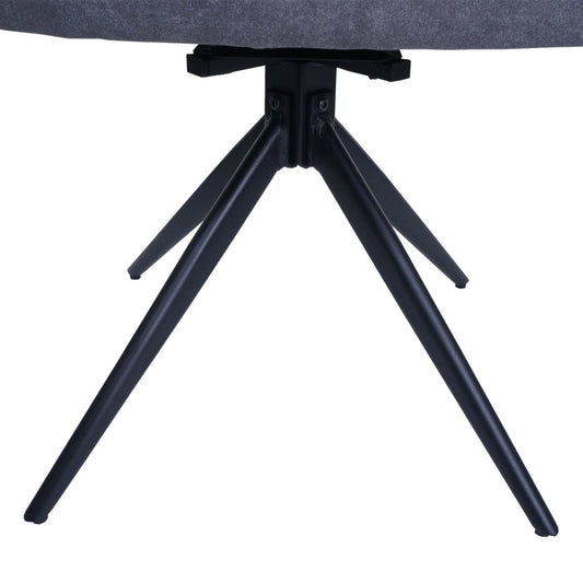 Cosmo Casa - Set van 2 Eetkamerstoelen - Gestoffeerde Keukenstoelen - Draaibaar met Auto-Return - Textiel - Donkergrijs