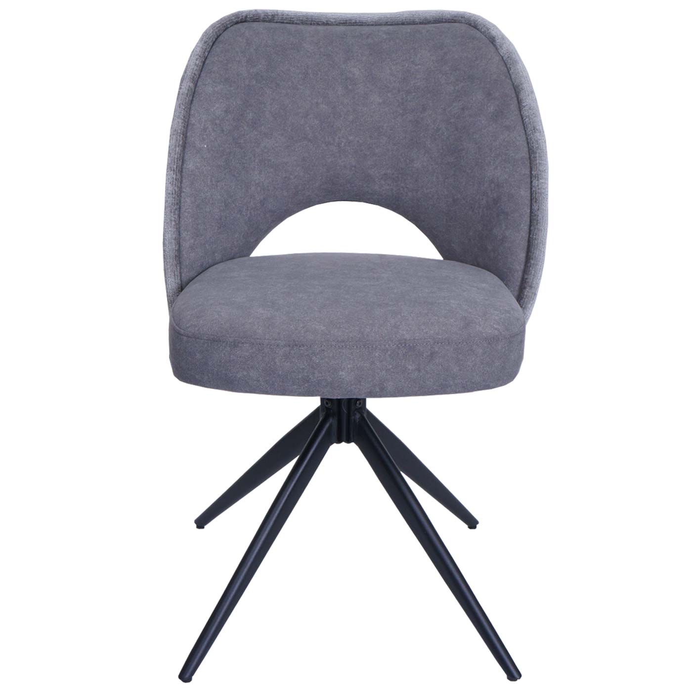 Cosmo Casa - Set van 2 Eetkamerstoelen - Gestoffeerde Keukenstoelen - Draaibaar met Auto-Return - Textiel - Donkergrijs