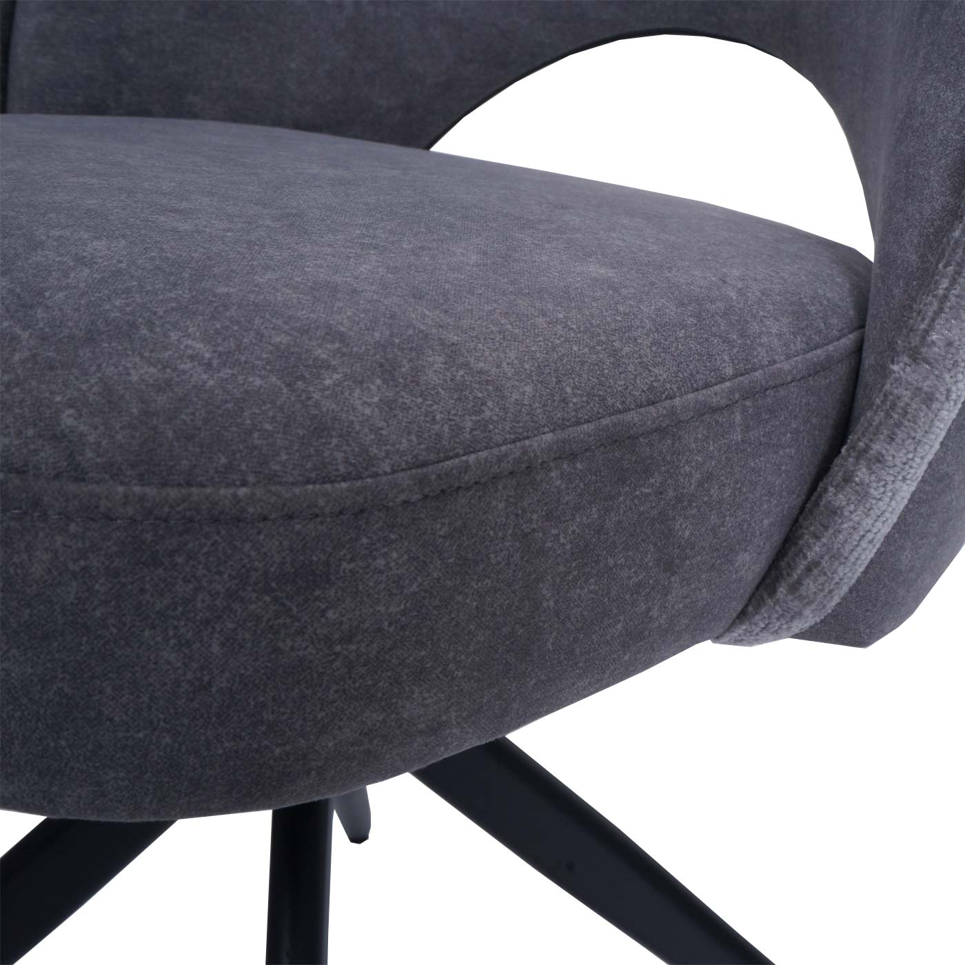 Cosmo Casa - Set van 2 Eetkamerstoelen - Gestoffeerde Keukenstoelen - Draaibaar met Auto-Return - Textiel - Donkergrijs