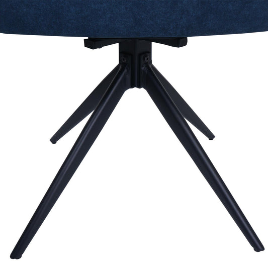 Cosmo Casa - Set van 2 Eetkamerstoelen - Gestoffeerde Keukenstoelen - Draaibaar met Auto-Return - Textiel - Blauw