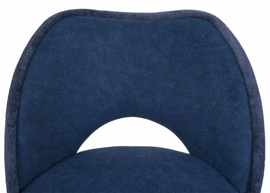 Cosmo Casa - Set van 2 Eetkamerstoelen - Gestoffeerde Keukenstoelen - Draaibaar met Auto-Return - Textiel - Blauw