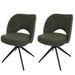 Cosmo Casa - Set van 2 Eetkamerstoelen - Draaibaar Auto-Return - Textiel - Groen