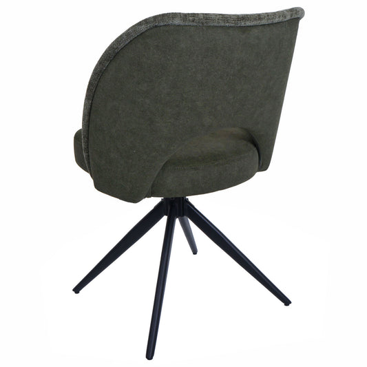 Cosmo Casa - Set van 2 Eetkamerstoelen - Draaibaar Auto-Return - Textiel - Groen