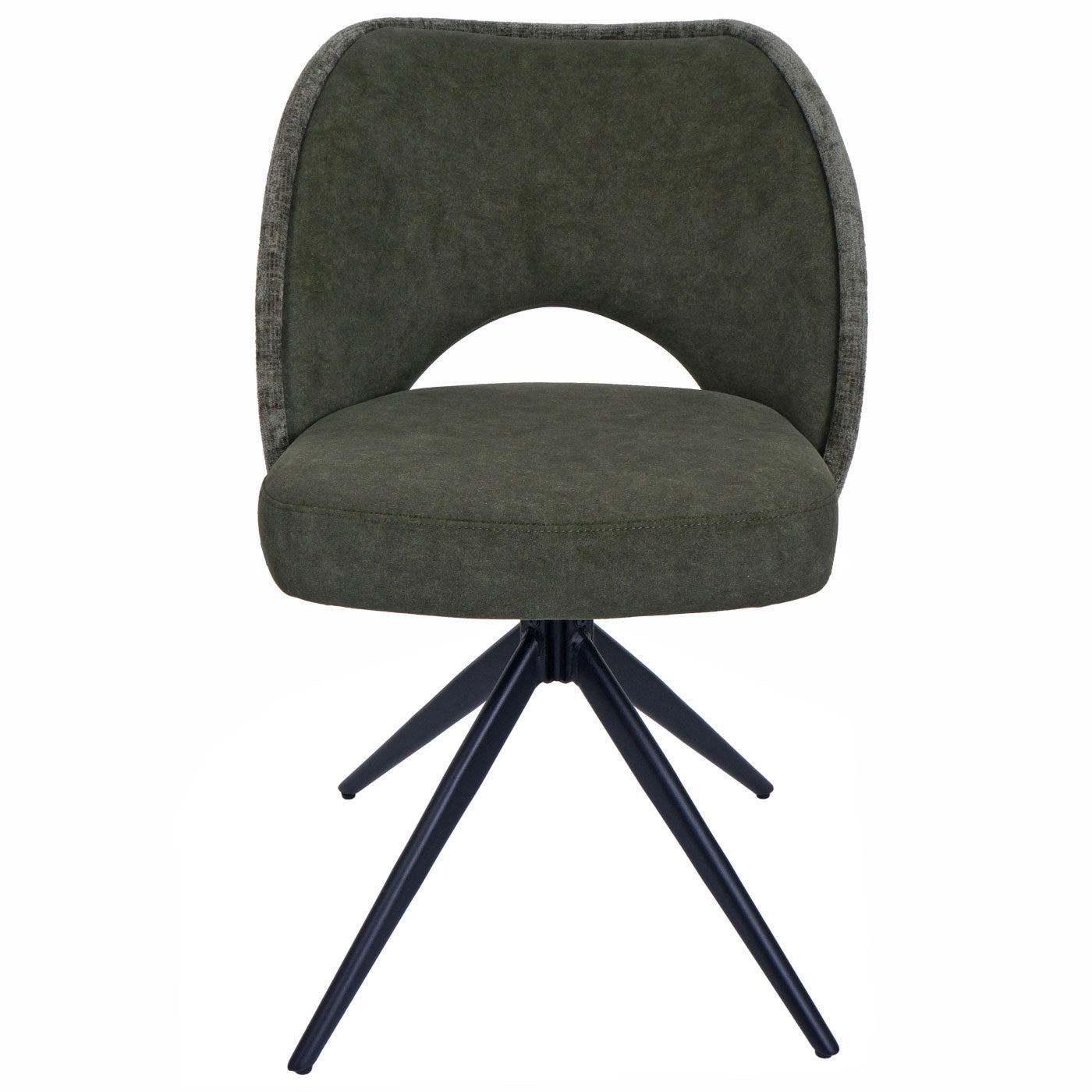 Cosmo Casa - Set van 2 Eetkamerstoelen - Draaibaar Auto-Return - Textiel - Groen