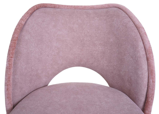 Cosmo Casa - Set van 2 Eetkamerstoelen - Gestoffeerde Keukenstoelen - Draaibaar met Auto-Return - Textiel - Roze