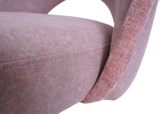 Cosmo Casa - Set van 2 Eetkamerstoelen - Gestoffeerde Keukenstoelen - Draaibaar met Auto-Return - Textiel - Roze