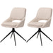 Cosmo Casa - Set van 2 Eetkamerstoelen - Keukenstoel - Draaibaar Auto-Return - Boucle Stof - Crème