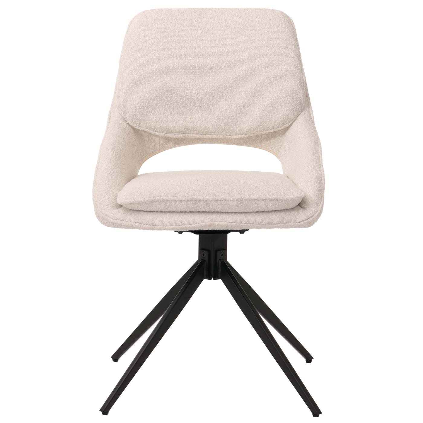 Cosmo Casa - Set van 2 Eetkamerstoelen - Keukenstoel - Draaibaar Auto-Return - Boucle Stof - Crème