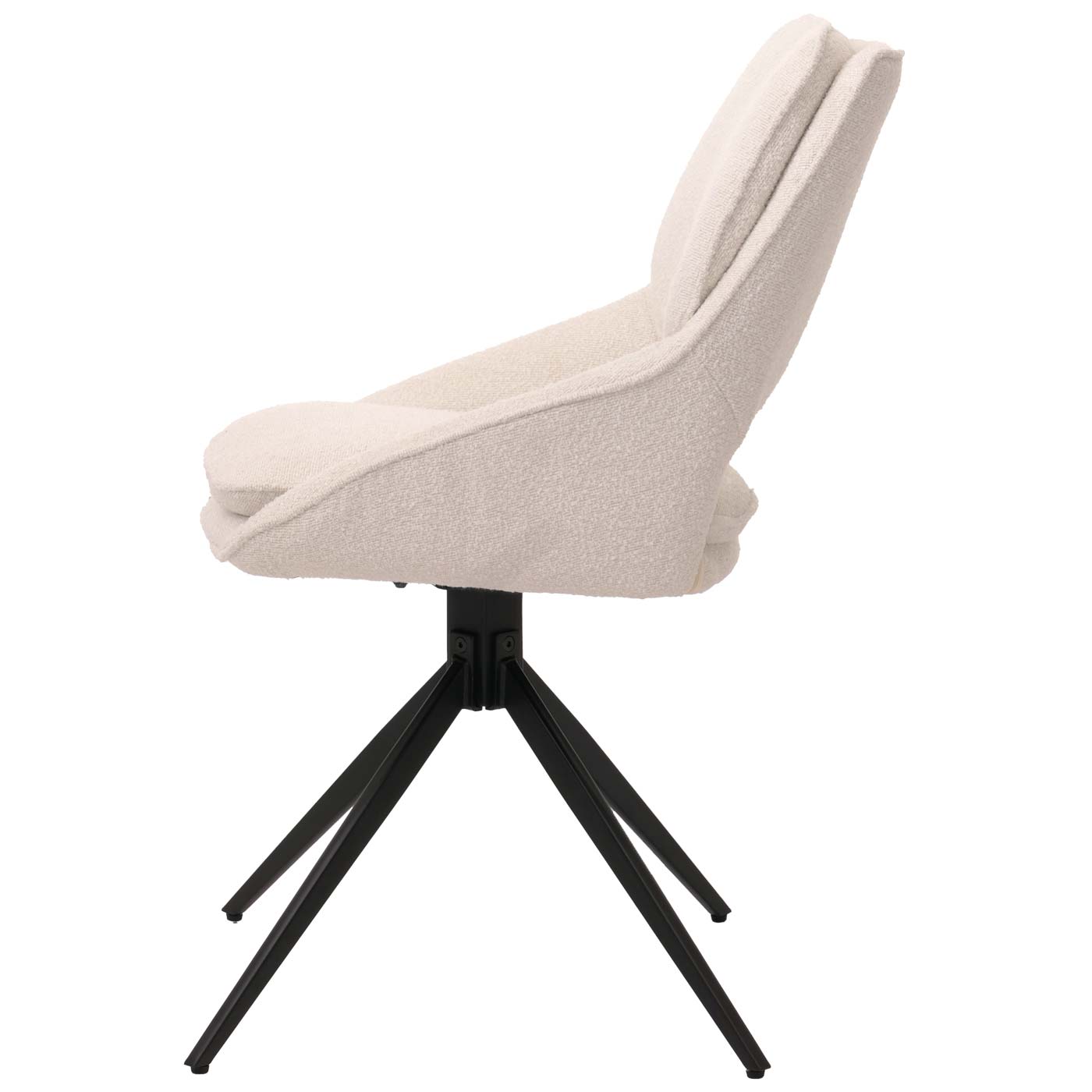 Cosmo Casa - Set van 2 Eetkamerstoelen - Keukenstoel - Draaibaar Auto-Return - Boucle Stof - Crème