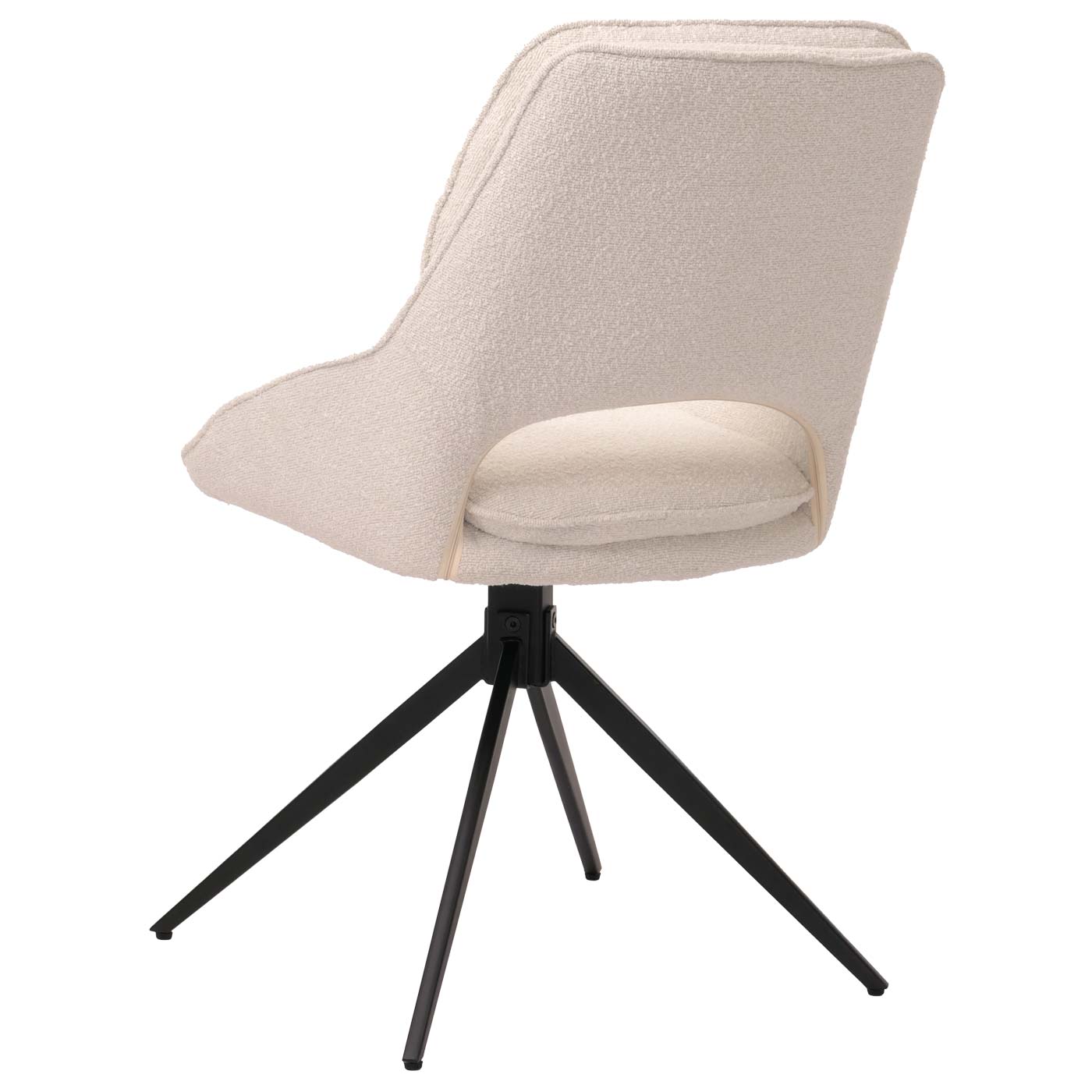 Cosmo Casa - Set van 2 Eetkamerstoelen - Keukenstoel - Draaibaar Auto-Return - Boucle Stof - Crème