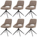 Cosmo Casa - Set van 6 Eetkamerstoelen - Keukenstoel - Draaibaar Auto-Return - Boucle Stof - Beige