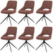 Cosmo Casa - Set van 6 Eetkamerstoelen - Keukenstoel - Draaibaar Auto-Return - Boucle Stof - Bruin