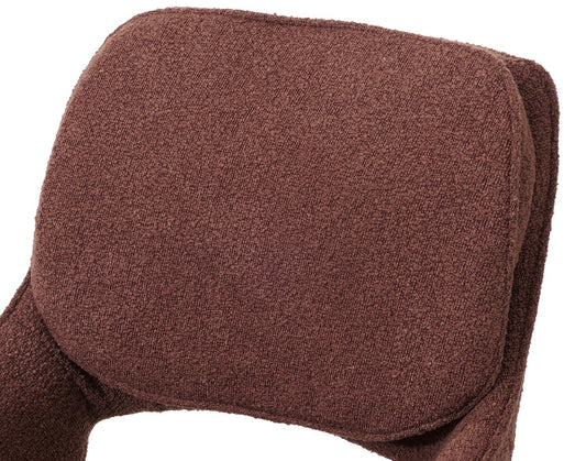 Cosmo Casa - Set van 2 Eetkamerstoelen - Keukenstoel - Draaibaar Auto-Return - Boucle Stof - Bruin