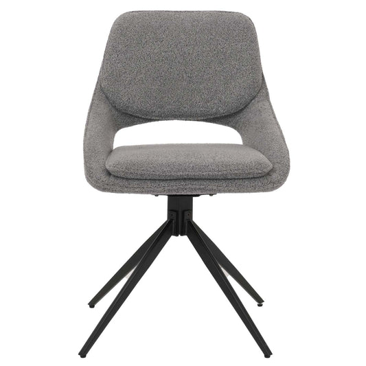 Cosmo Casa - Set van 2 Eetkamerstoelen - Keukenstoel - Draaibaar Auto-Return - Boucle Stof - Grijs