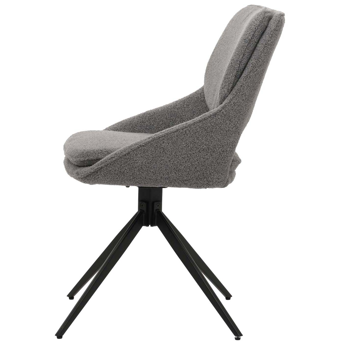 Cosmo Casa - Set van 2 Eetkamerstoelen - Keukenstoel - Draaibaar Auto-Return - Boucle Stof - Grijs
