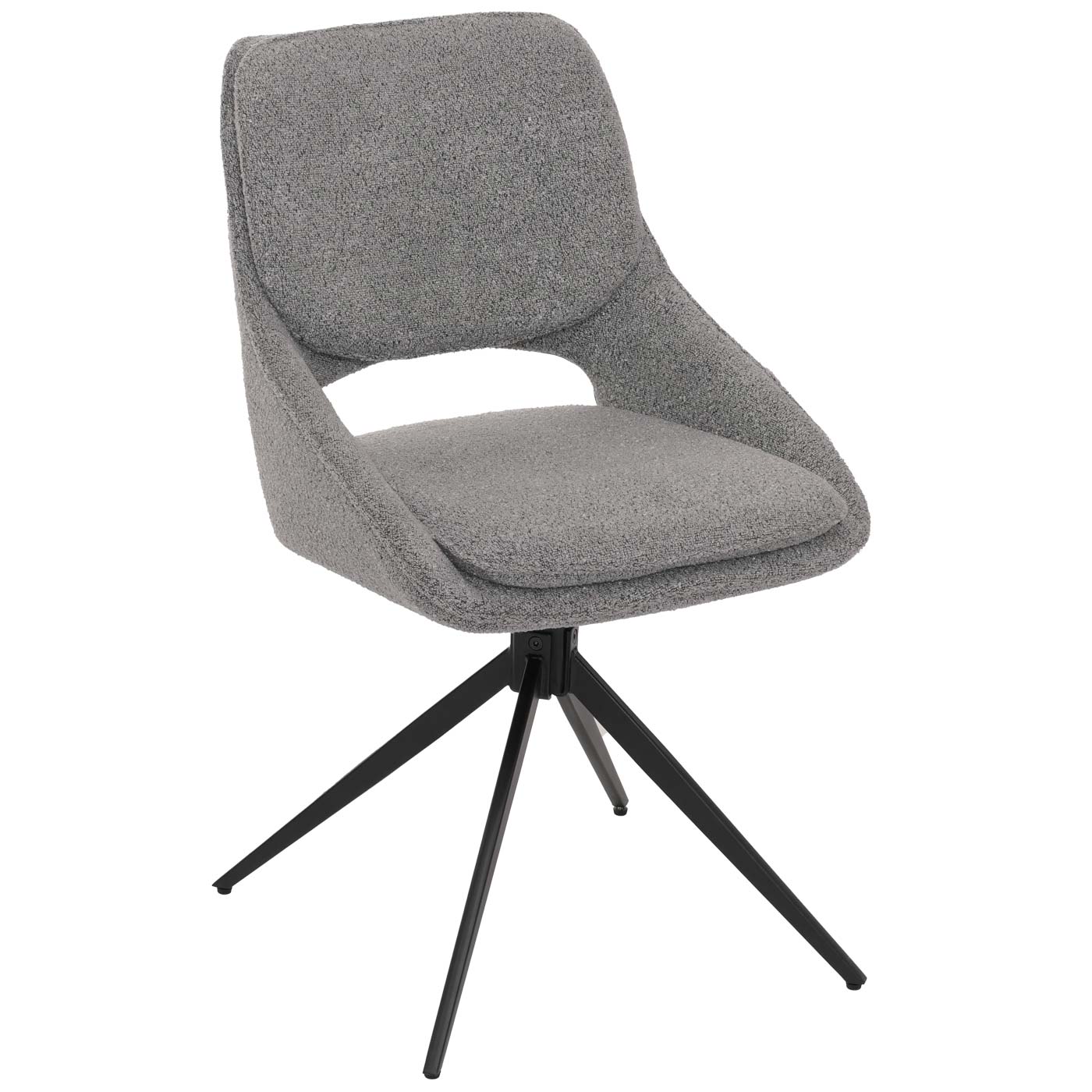 Cosmo Casa - Set van 2 Eetkamerstoelen - Keukenstoel - Draaibaar Auto-Return - Boucle Stof - Grijs