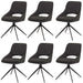 Cosmo Casa - Set van 6 Eetkamerstoelen - Keukenstoel - Draaibaar Auto-Return - Boucle Stof - Donkergrijs