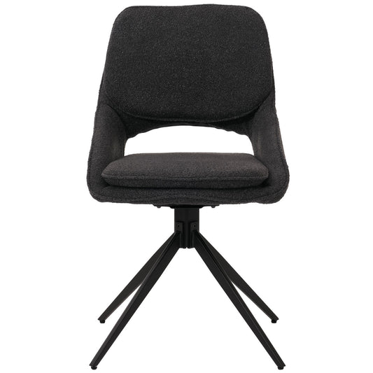 Cosmo Casa - Set van 2 Eetkamerstoelen - Keukenstoel - Draaibaar Auto-Return - Boucle Stof - Donkergrijs