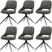 Cosmo Casa - Set van 6 Eetkamerstoelen - Keukenstoel - Draaibaar Auto-Return - Chenille Stof - Groen