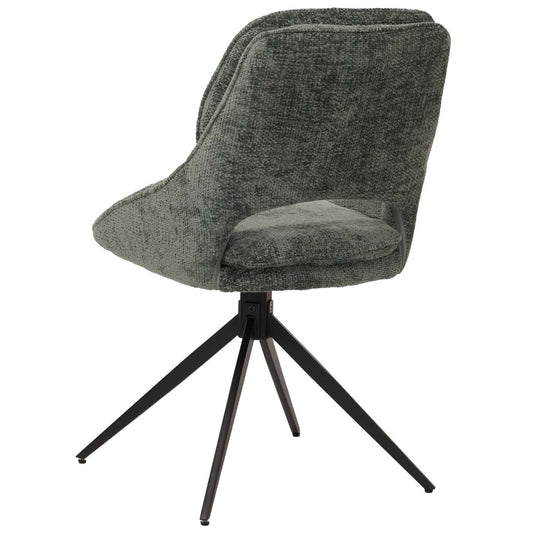 Cosmo Casa - Set van 2 Eetkamerstoelen - Keukenstoel - Draaibaar Auto-Return - Chenille Stof - Groen