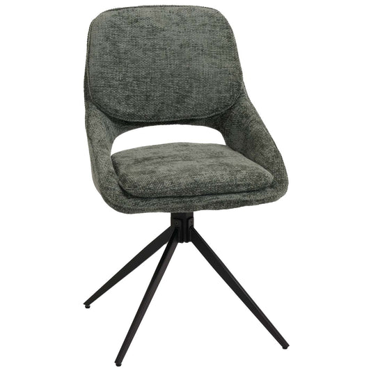 Cosmo Casa - Set van 2 Eetkamerstoelen - Keukenstoel - Draaibaar Auto-Return - Chenille Stof - Groen