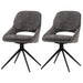 Cosmo Casa - Set van 2 Eetkamerstoelen - Keukenstoel - Draaibaar Auto-Return - Chenille Stof - Donkergrijs