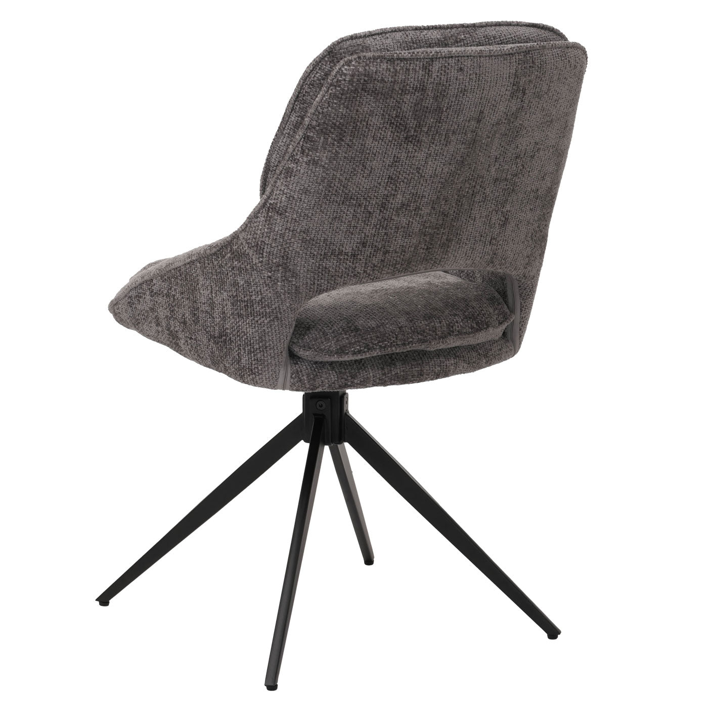 Cosmo Casa - Set van 2 Eetkamerstoelen - Keukenstoel - Draaibaar Auto-Return - Chenille Stof - Donkergrijs