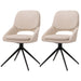 Cosmo Casa - Set van 2 Eetkamerstoelen - Keukenstoel - Draaibaar Auto-Return - Chenille Stof - Crème-Beige