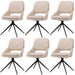 Cosmo Casa - Set van 6 Eetkamerstoelen - Keukenstoel - Draaibaar Auto-Return - Chenille Stof - Crème-Beige