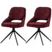 Cosmo Casa - Set van 2 Eetkamerstoelen - Keukenstoel - Draaibaar Auto-Return - Chenille Stof - Bordeaux