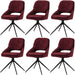 Cosmo Casa - Set van 6 Eetkamerstoelen - Keukenstoel - Draaibaar Auto-Return - Chenille Stof - Bordeaux