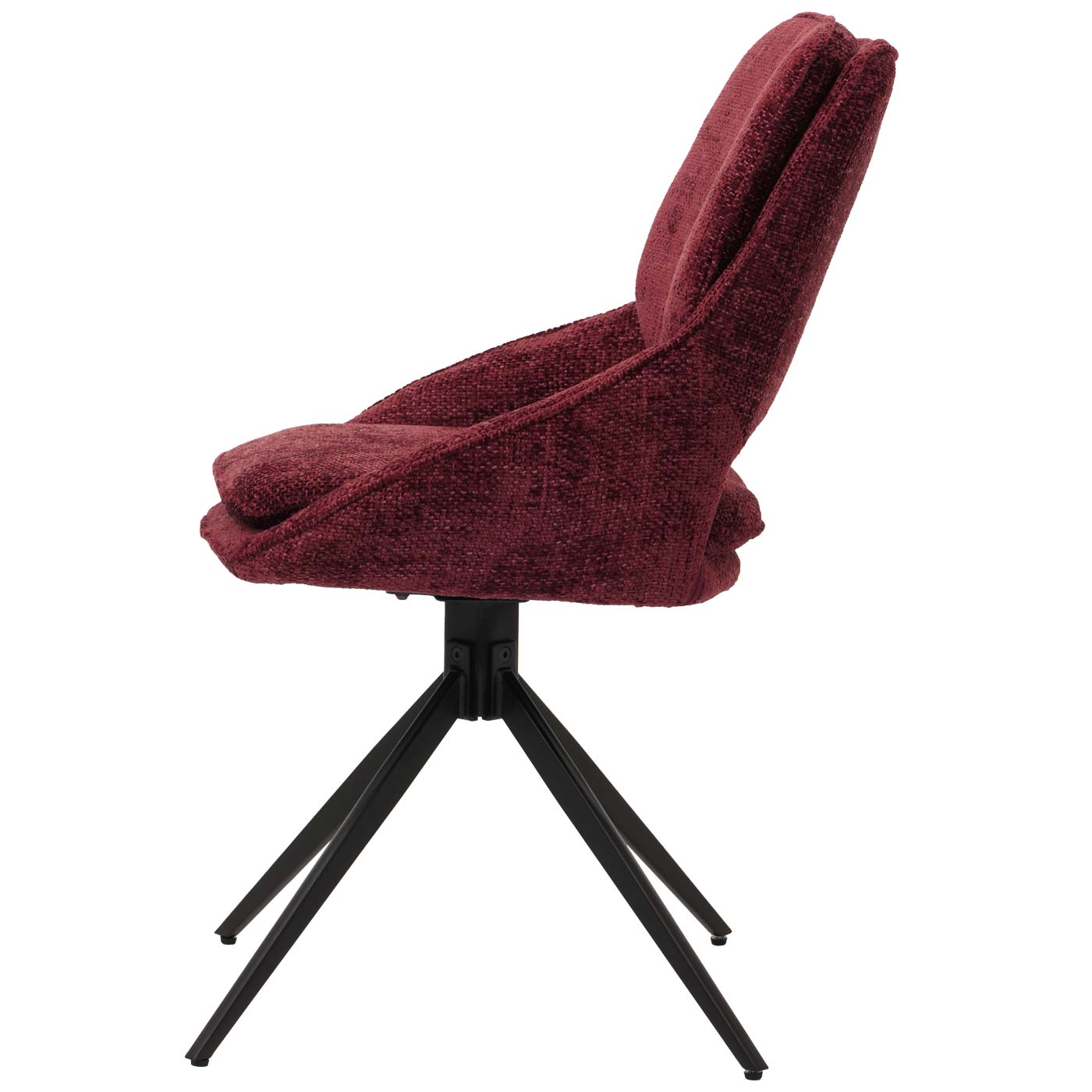 Cosmo Casa - Set van 2 Eetkamerstoelen - Keukenstoel - Draaibaar Auto-Return - Chenille Stof - Bordeaux