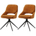 Cosmo Casa - Set van 2 Eetkamerstoelen - Keukenstoel - Draaibaar Auto-Return - Chenille Stof - Okergeel