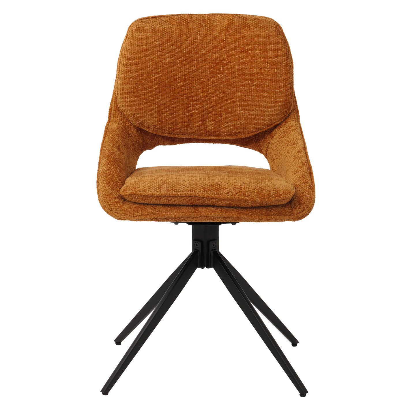 Cosmo Casa - Set van 2 Eetkamerstoelen - Keukenstoel - Draaibaar Auto-Return - Chenille Stof - Okergeel