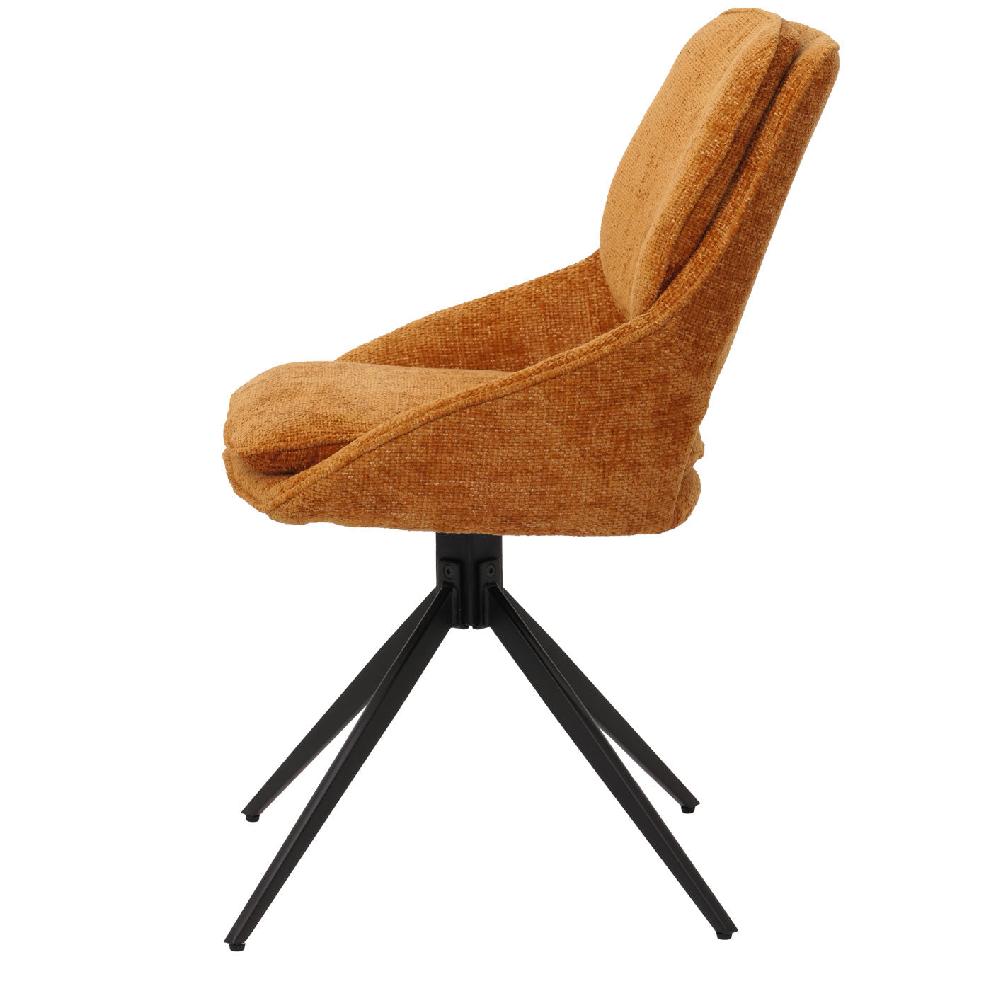 Cosmo Casa - Set van 2 Eetkamerstoelen - Keukenstoel - Draaibaar Auto-Return - Chenille Stof - Okergeel